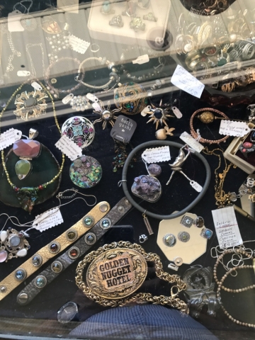semi-precious stone bracelets, necklaces, rings, pins