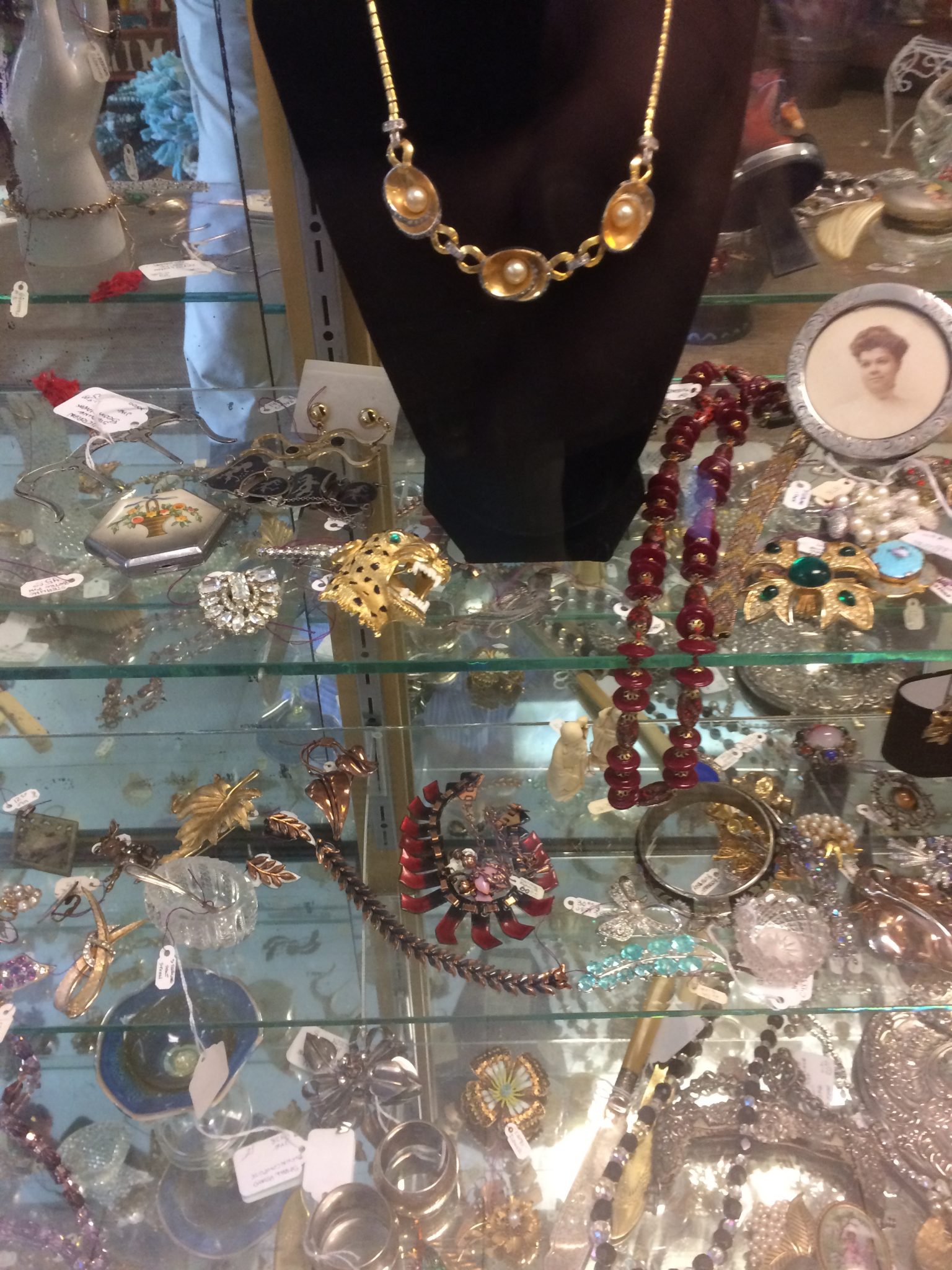 Necklaces, pins, costume jewelry